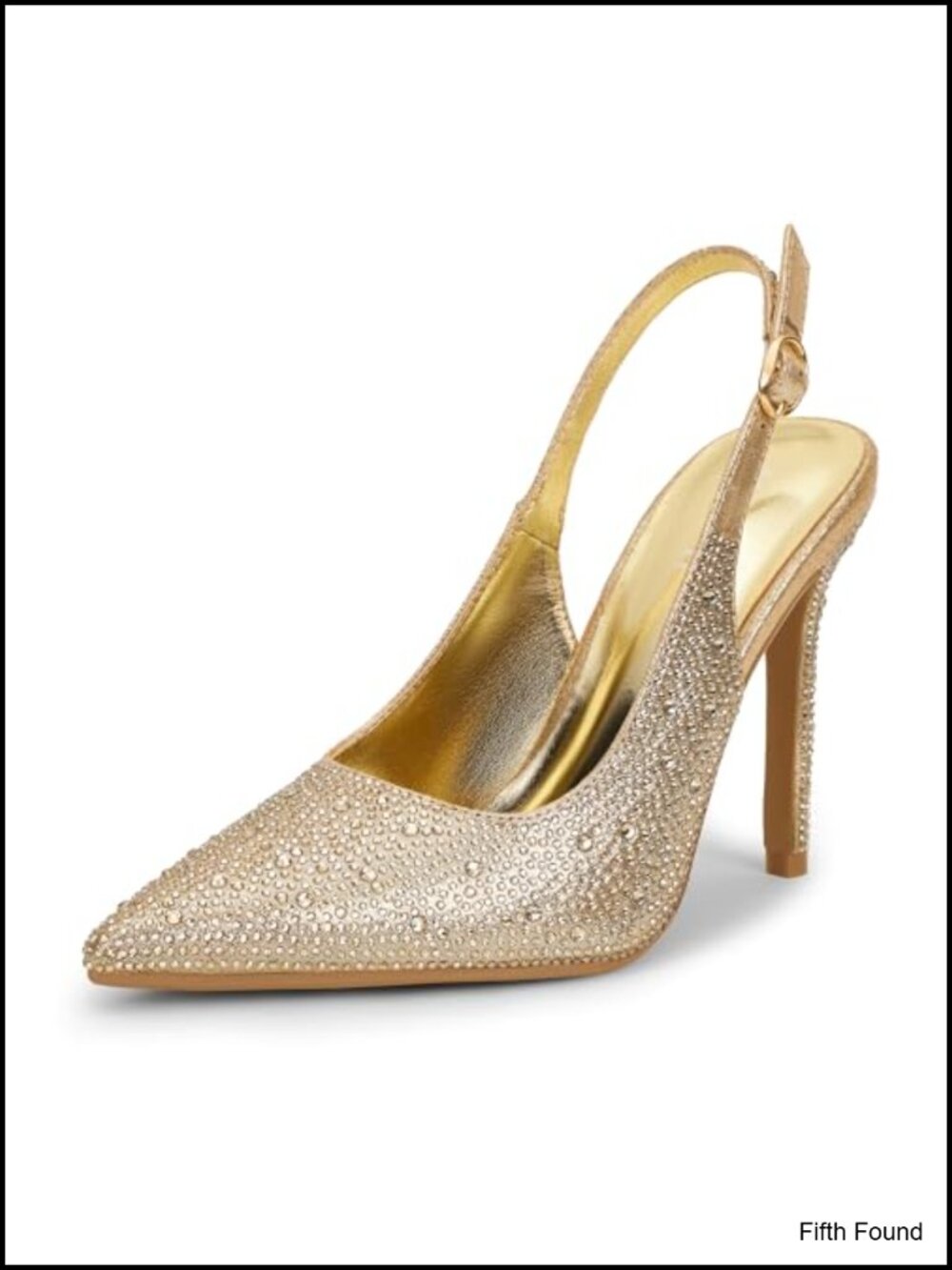 Rhinestone Slingback Pumps 4.3 inch Stiletto Heeled Formal Party Heels